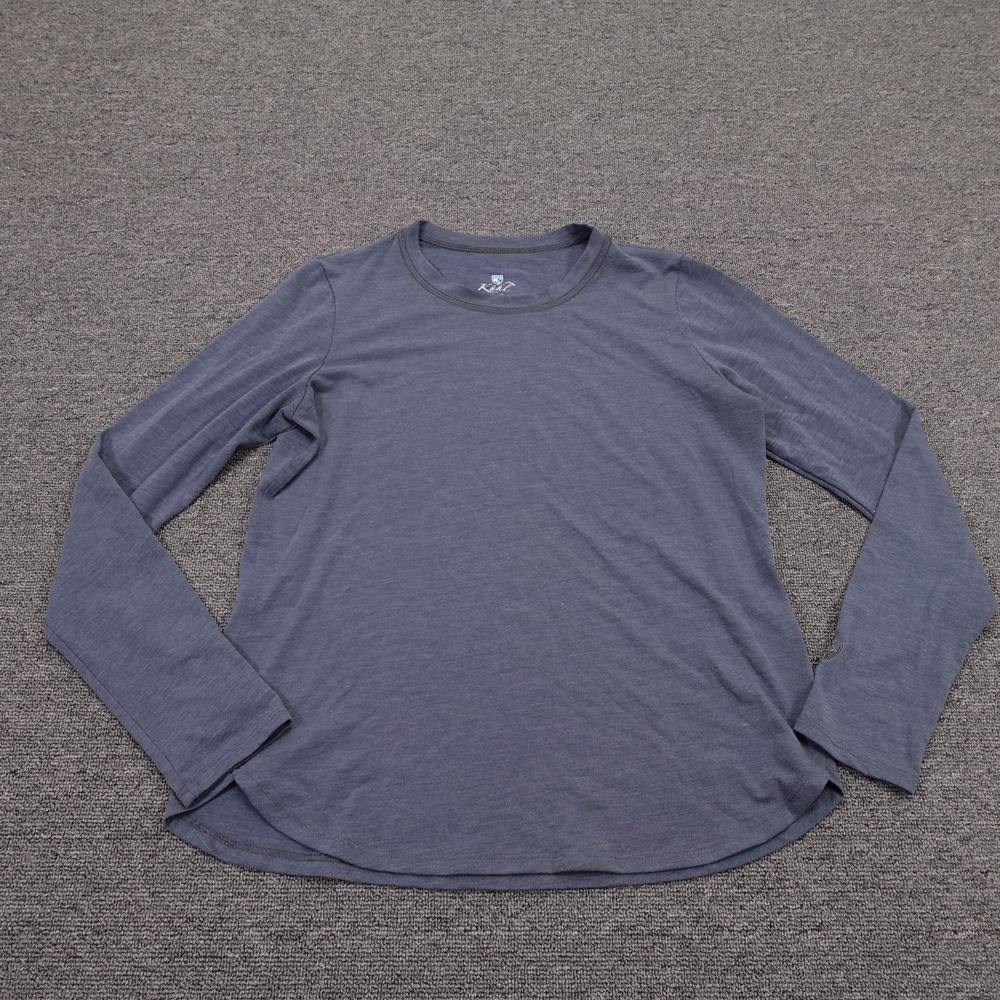 Kuhl Shirt Womens Small Blue Long Sleeve Crewneck Stretch Tee Top Outdoor
